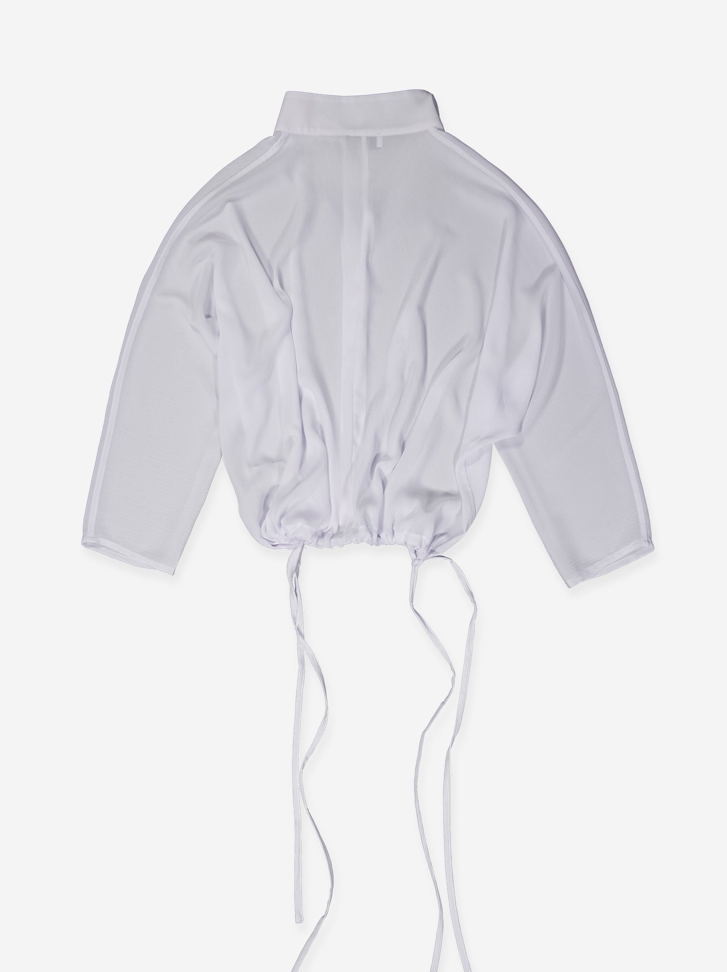 White flowing shirt with adjustable hem - Kaika