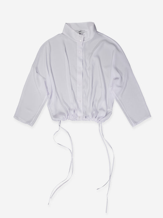 White flowing shirt with adjustable hem - Kaika