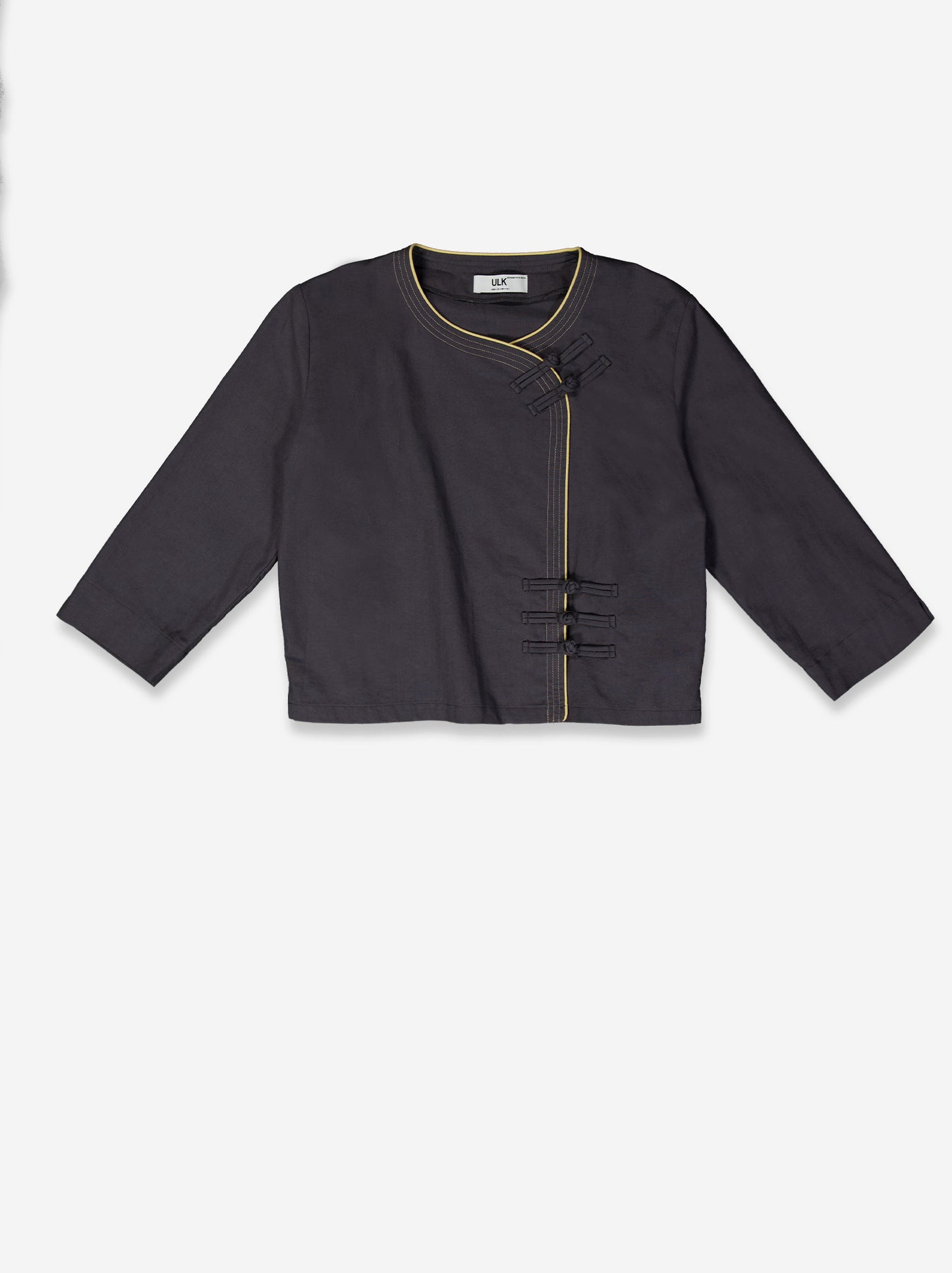 Chaqueta de lino asimétrica estilo oriental - Lupe