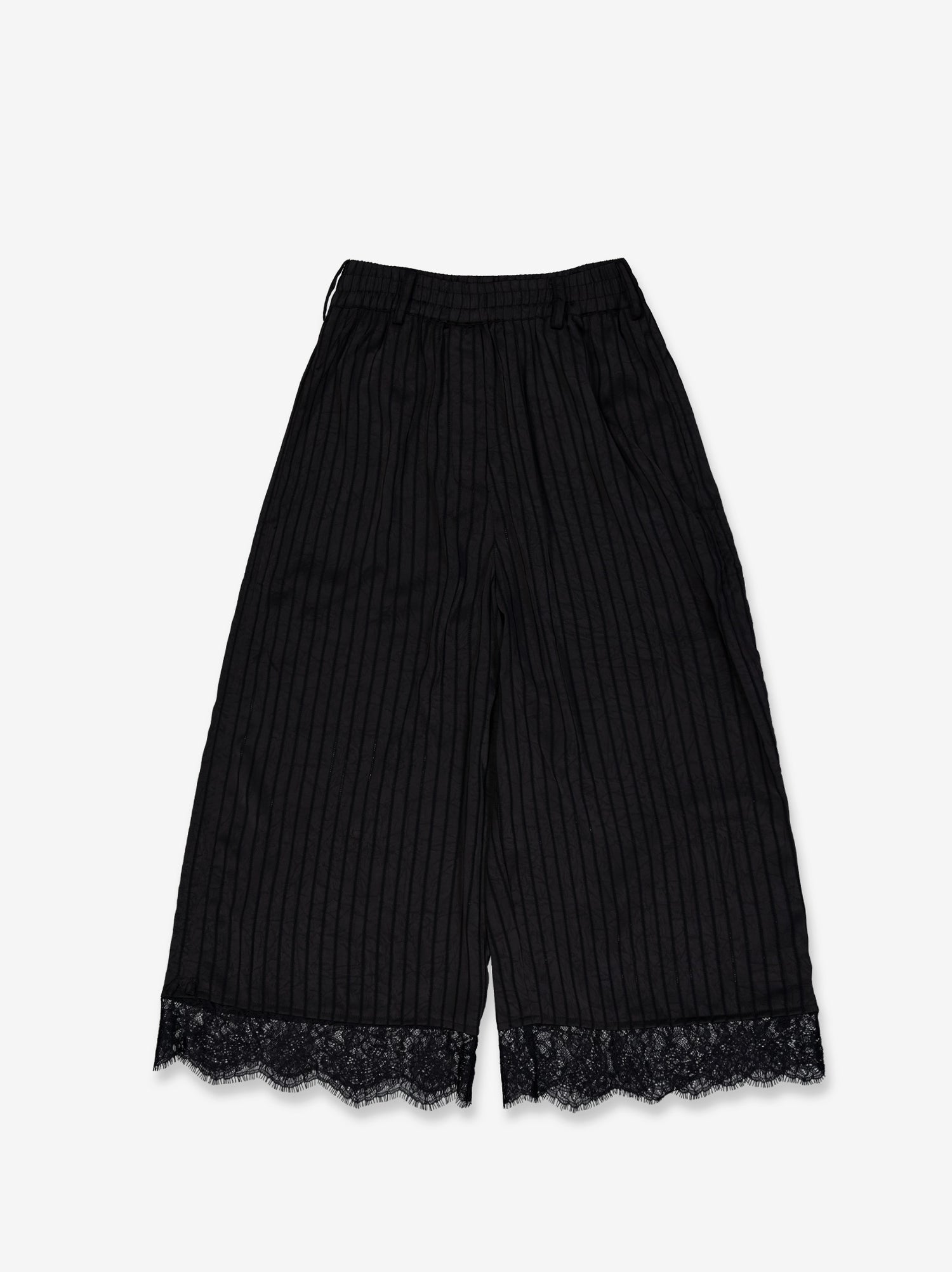 Black cropped trousers with lace - Petti Maxi