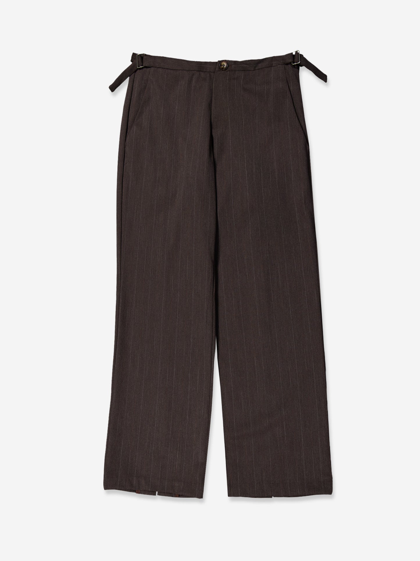 Brown pinstripe straight-leg trousers - Vitopants