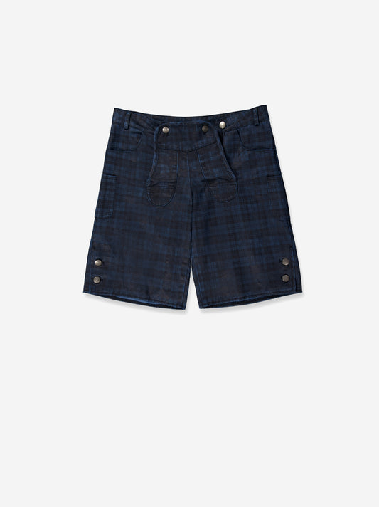 Blue plaid shorts with buttons - Vilna