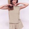 Top beige sin mangas con cierre cruzado - Formette