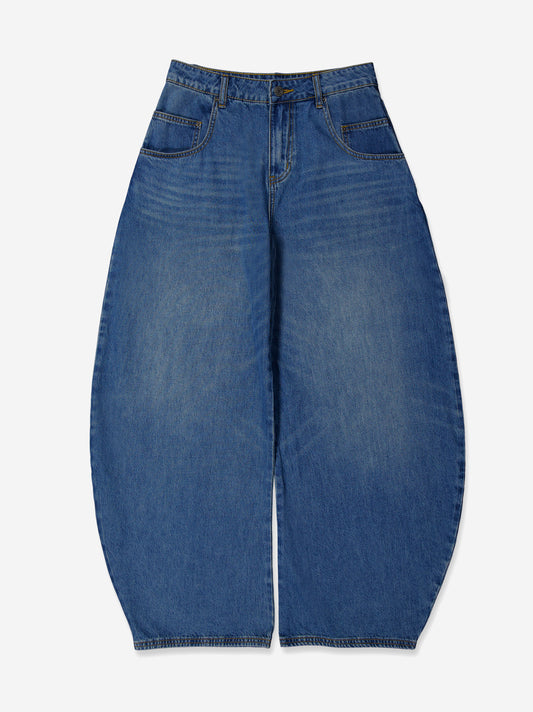 Washed blue wide leg jeans - You are