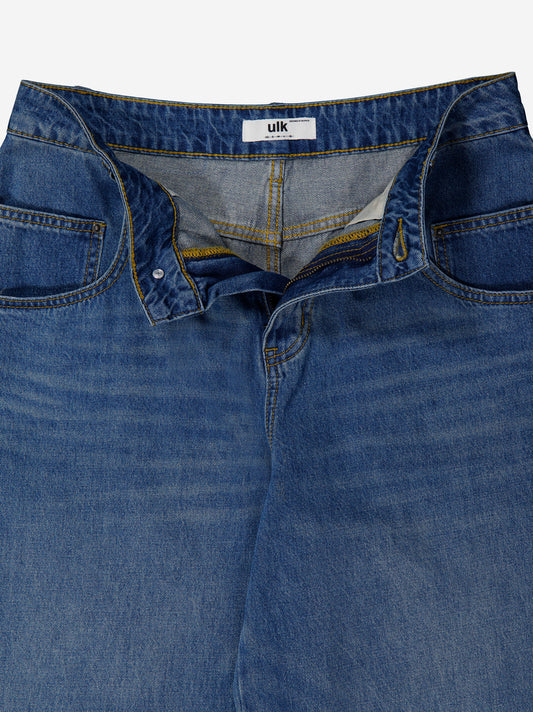 Washed blue wide leg jeans - You are