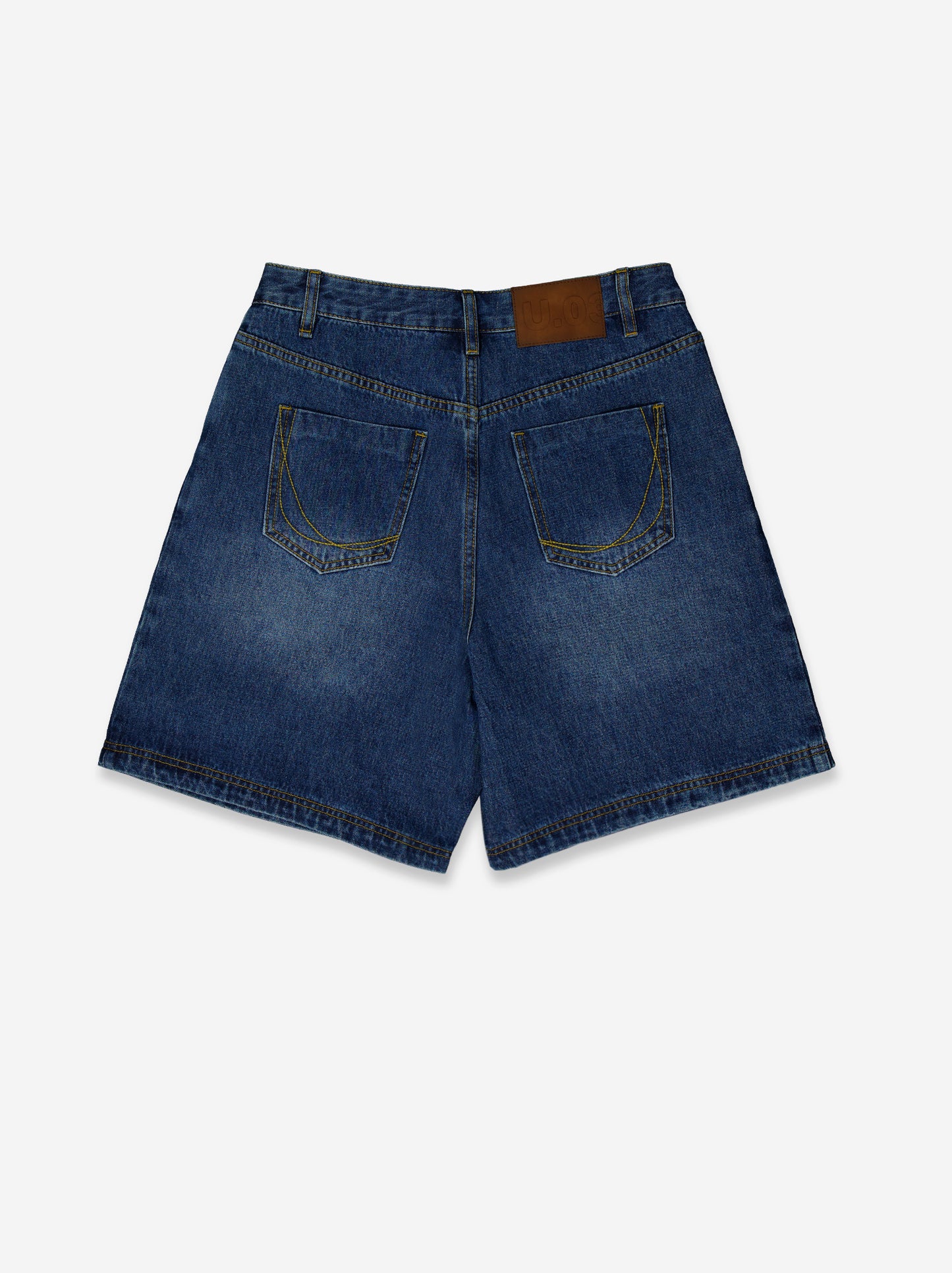 Denim Bermuda shorts with front pleats - Mina