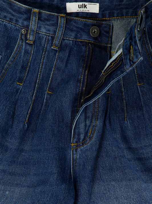 Bermudas denim con pinzas frontales - Mina