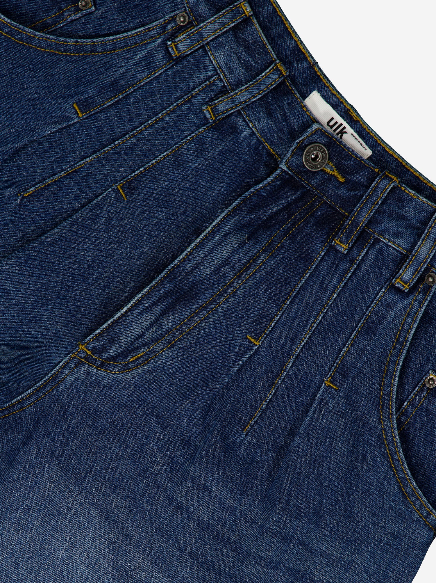 Denim Bermuda shorts with front pleats - Mina