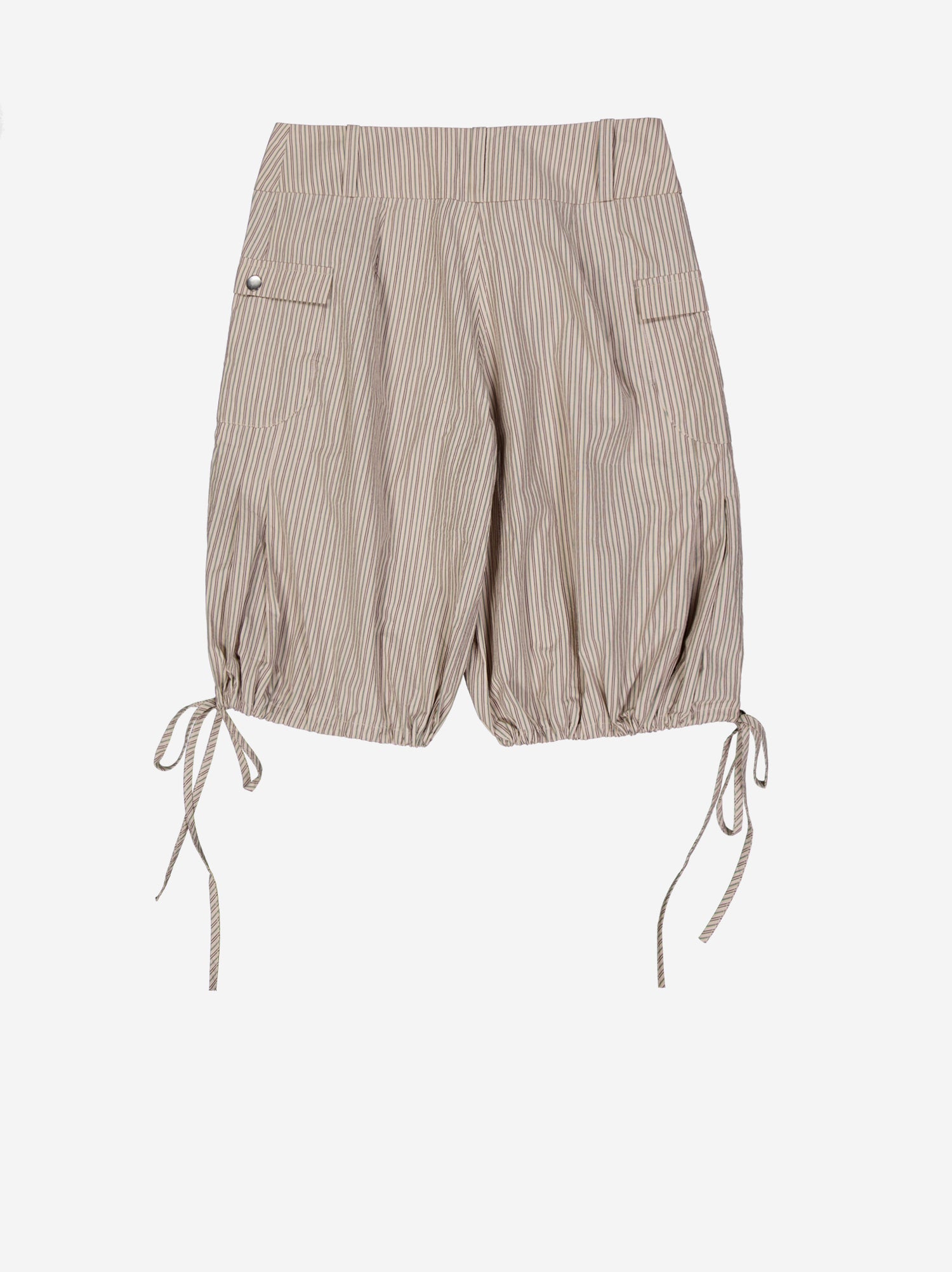 Bermuda beige de rayas con bajo ajustable - Brava
