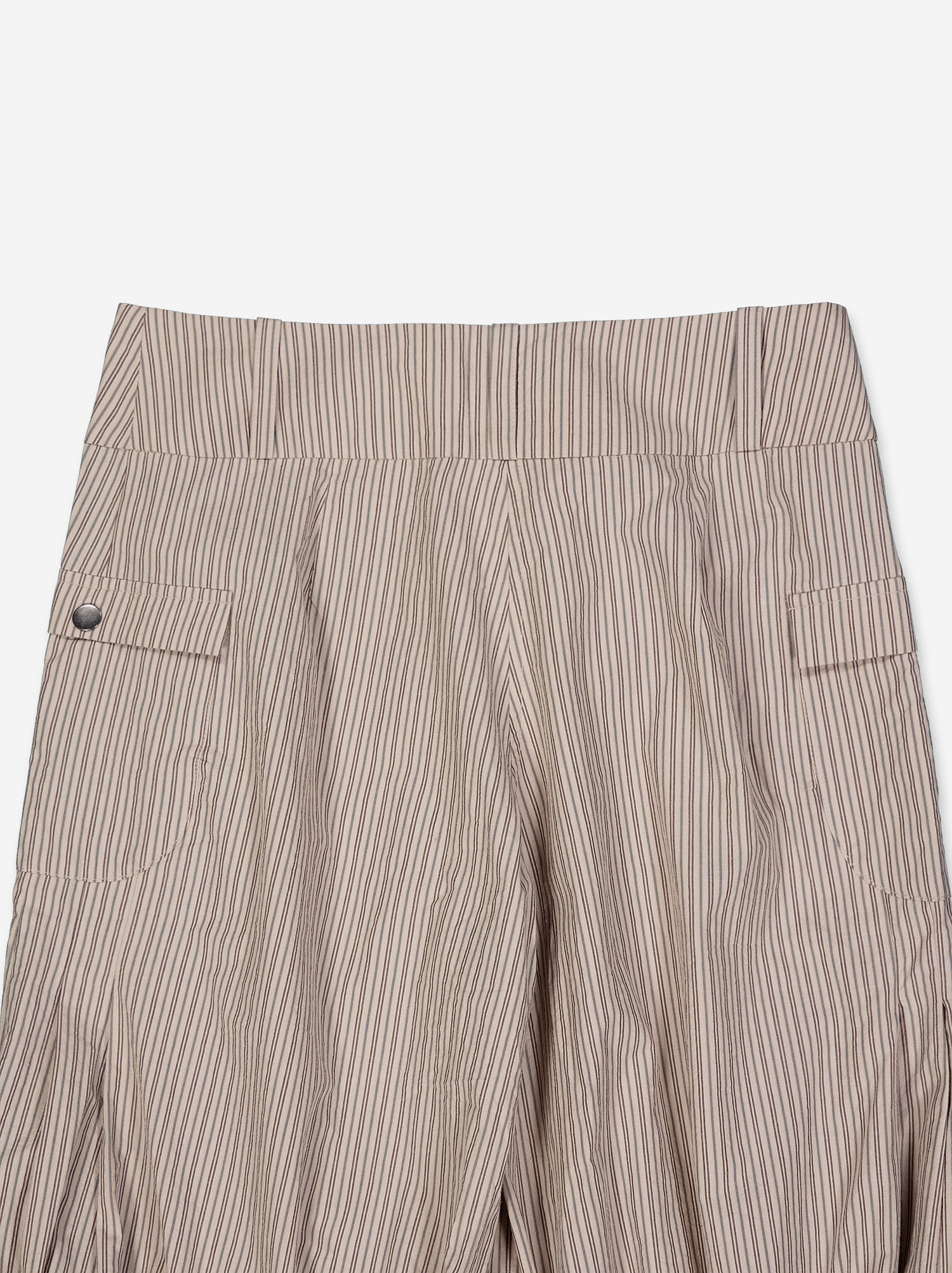 Bermuda beige de rayas con bajo ajustable - Brava