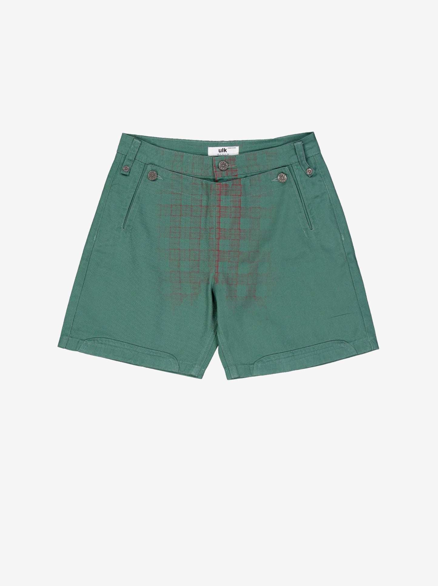 Short verde con detalle gráfico y botones metálicos - Lira