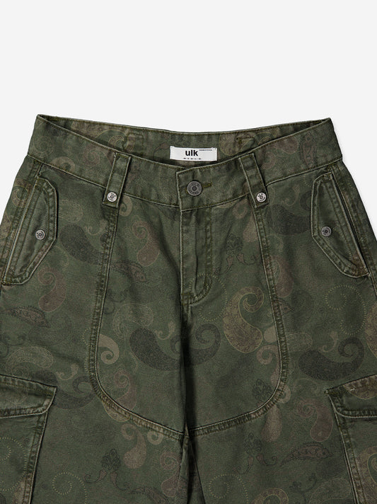 Green Bermuda shorts with paisley print - Bruce