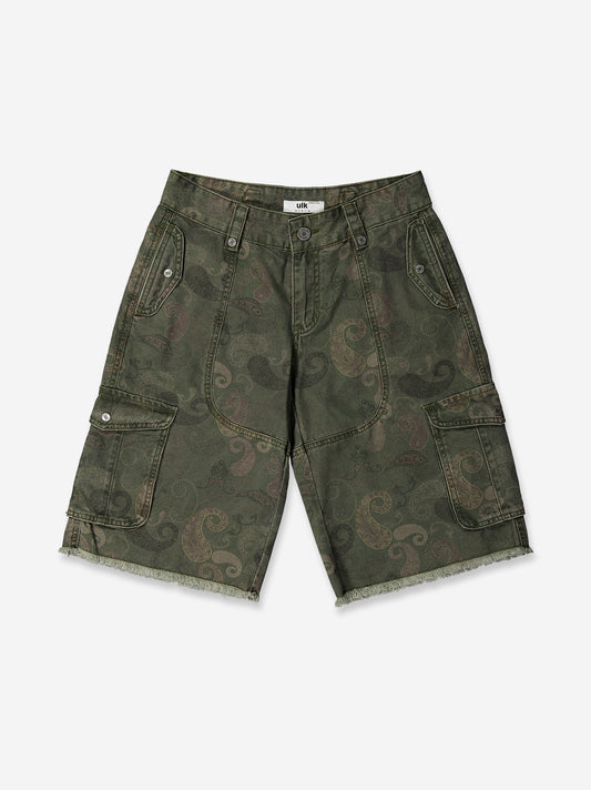Green Bermuda shorts with paisley print - Bruce