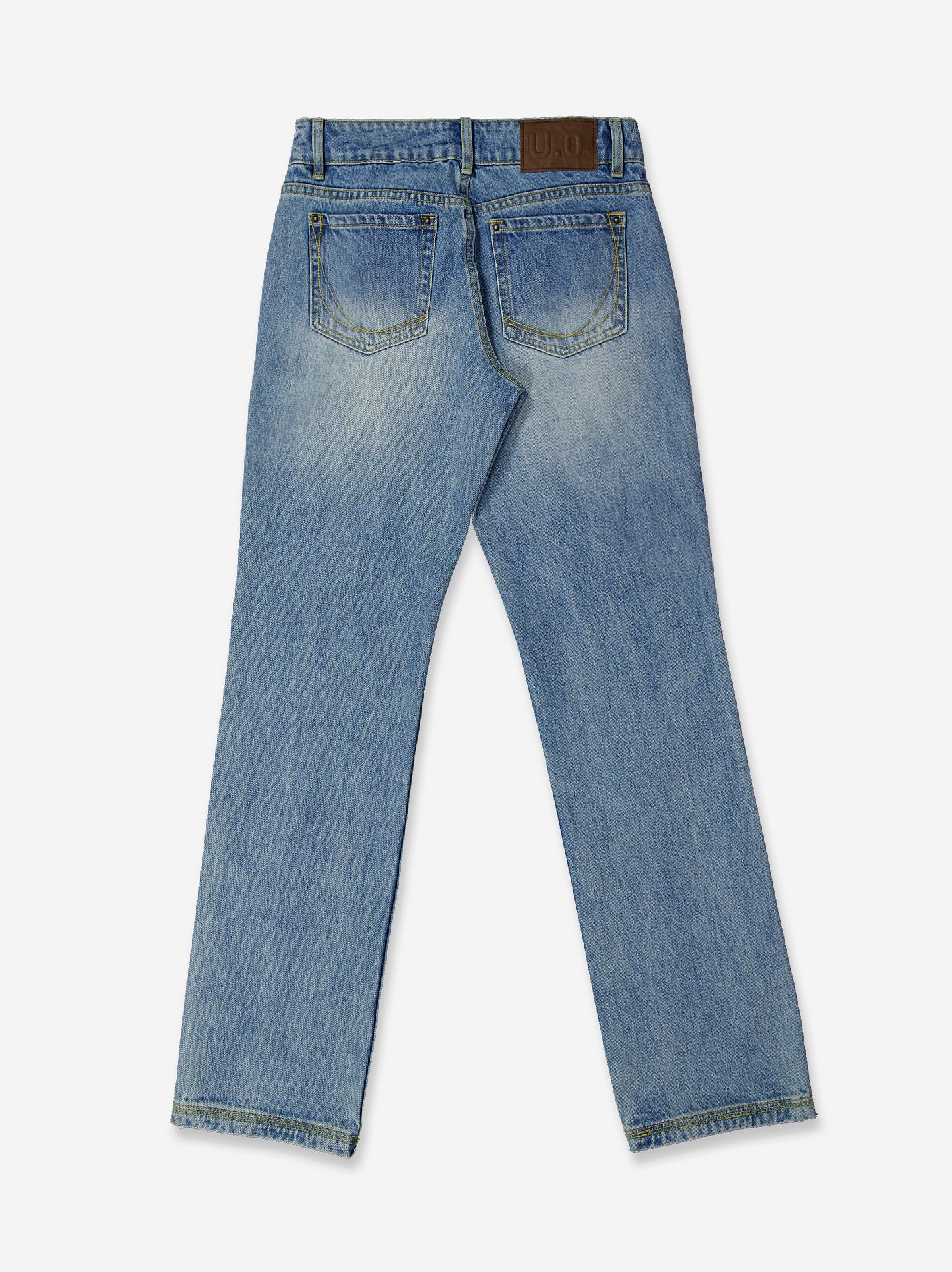Light wash effect denim trousers - Aya