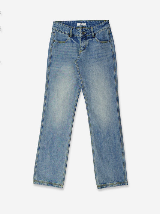 Light wash effect denim trousers - Aya