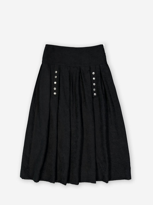 Falda negra de tablas con agarre lateral - Astra