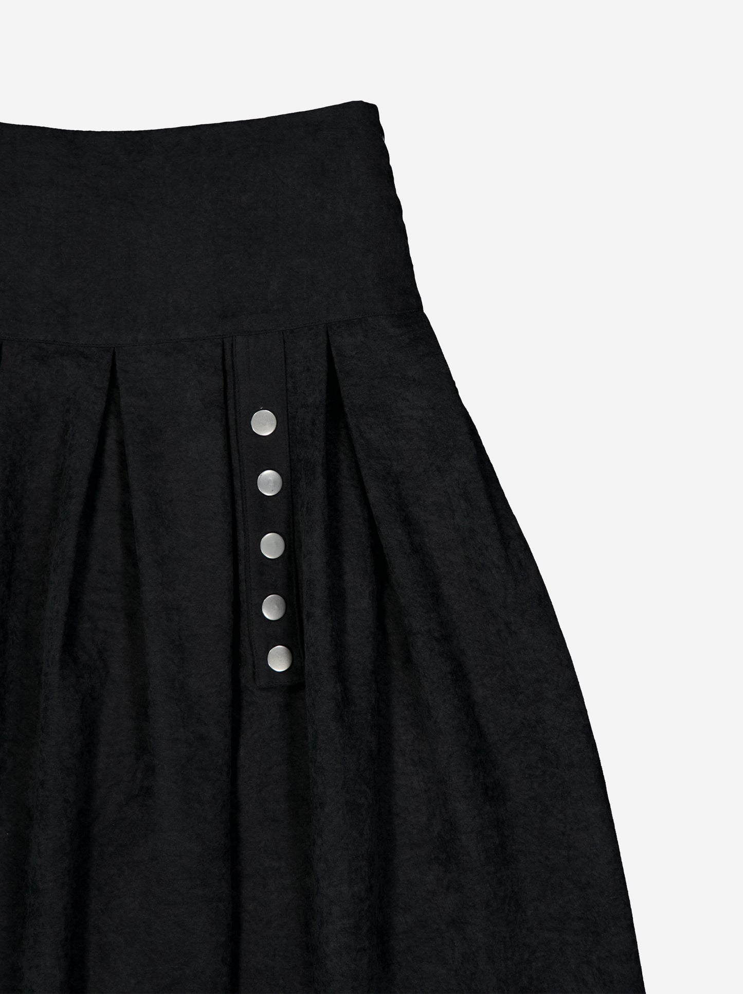 Falda negra de tablas con agarre lateral - Astra