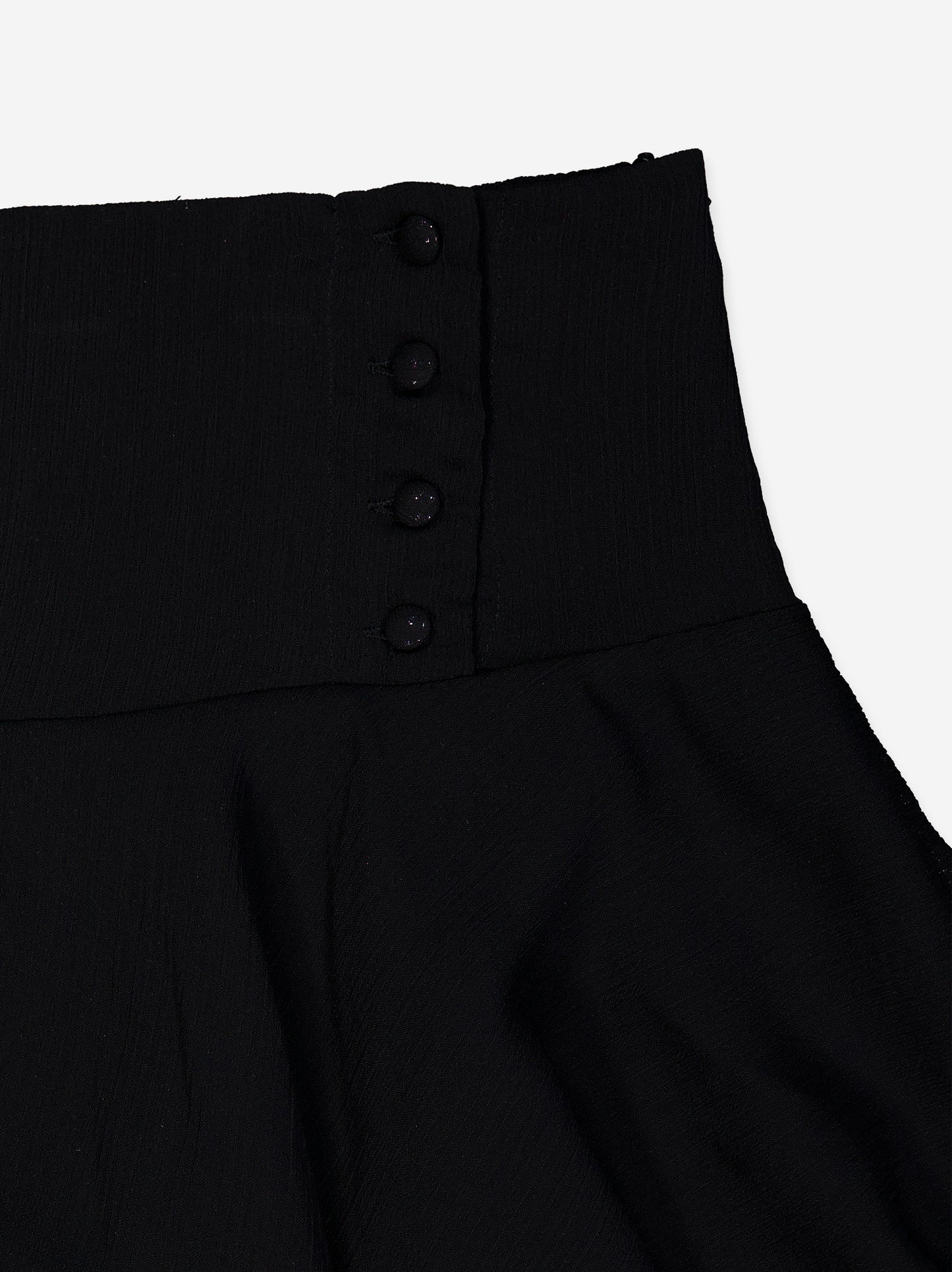 Mini falda negra de gasa con volantes - Flare