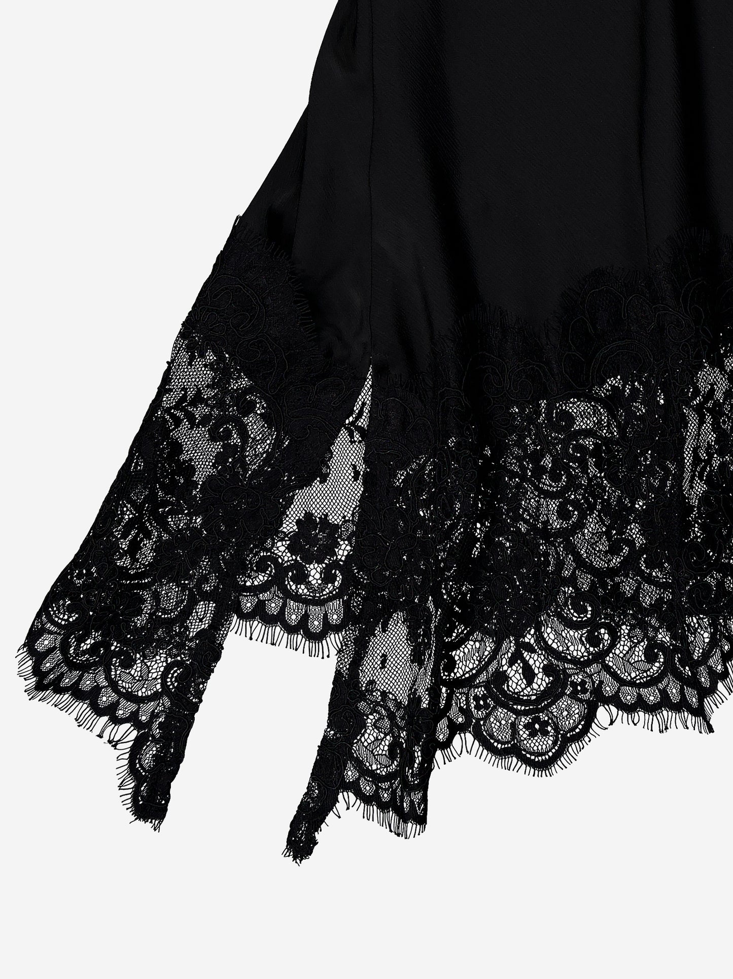 Black top with lace and asymmetrical straps - Calia
