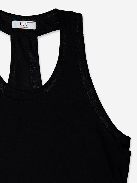 Flowy black dress with slit hem - Gib