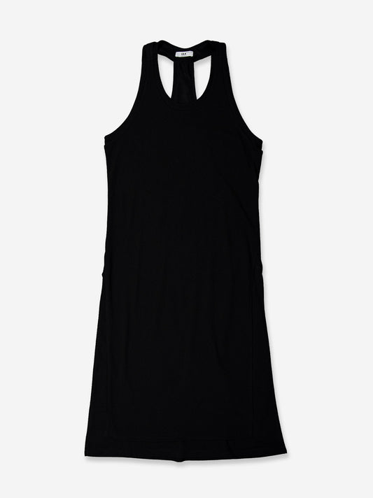 Flowy black dress with slit hem - Gib