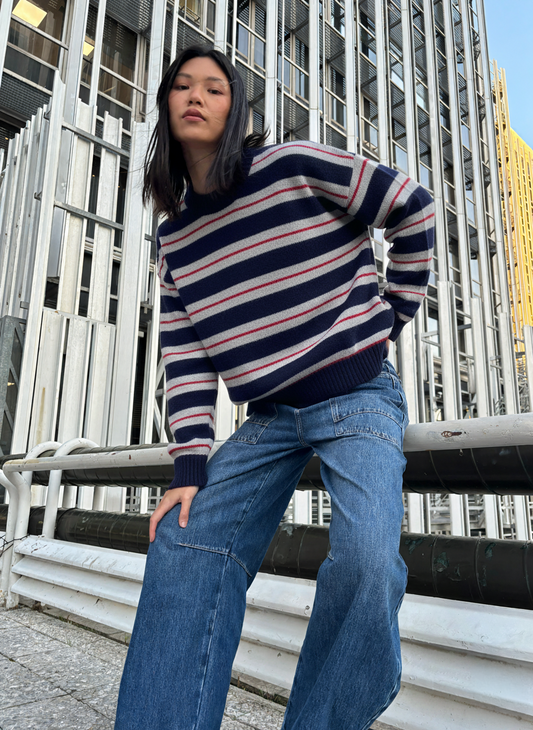 Striped knit sweater - Glass