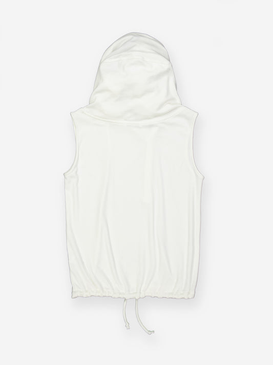 Asymmetric-neck vest with hood - Two