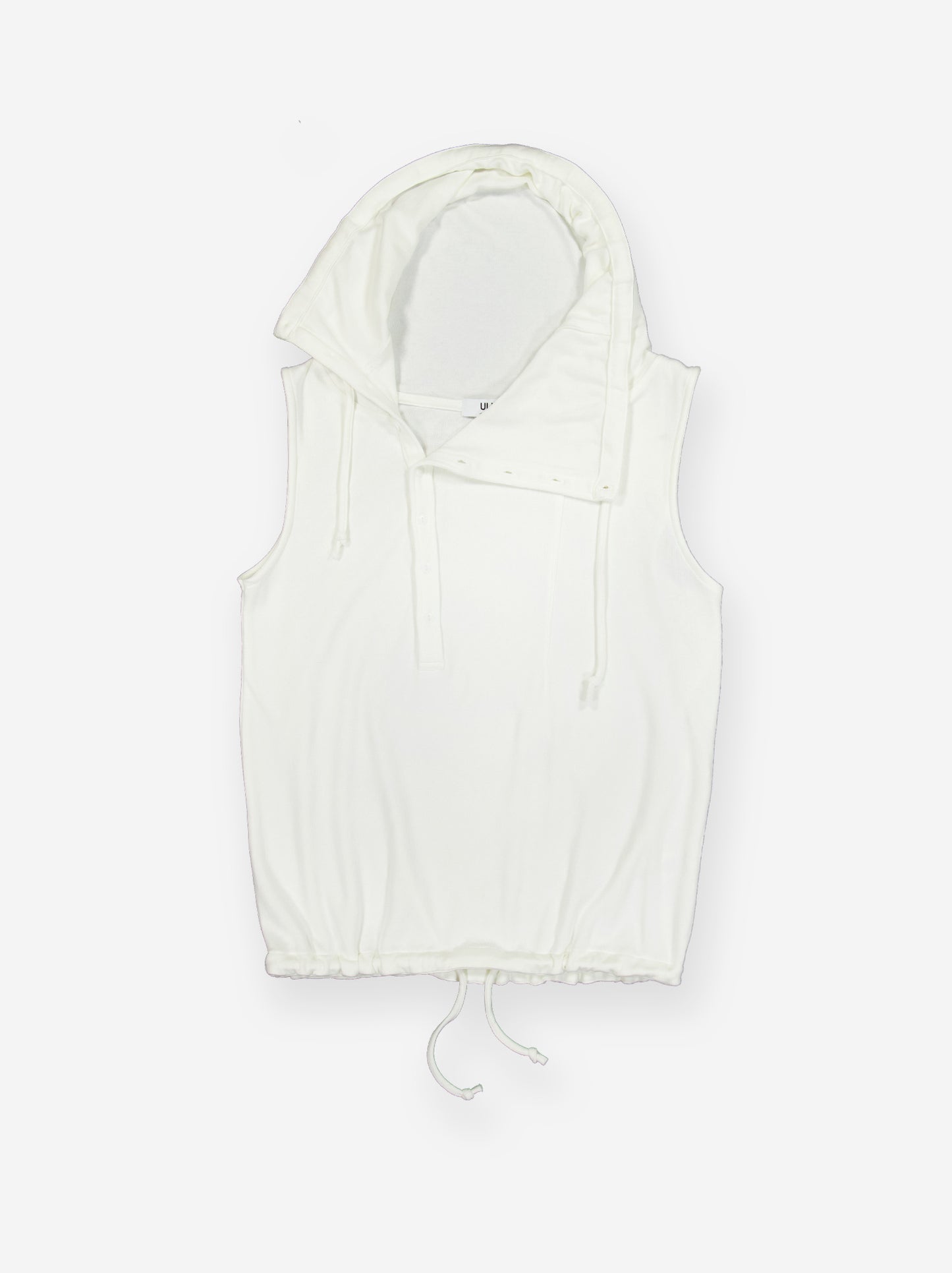 Asymmetrical neck vest with two hoods
