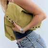 Bolso De Piel Serraje Amarillo Con Asa Extraíble -Tini
