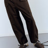 Pantalón cargo marrón con bajo ajustable y bolsillos Breeze