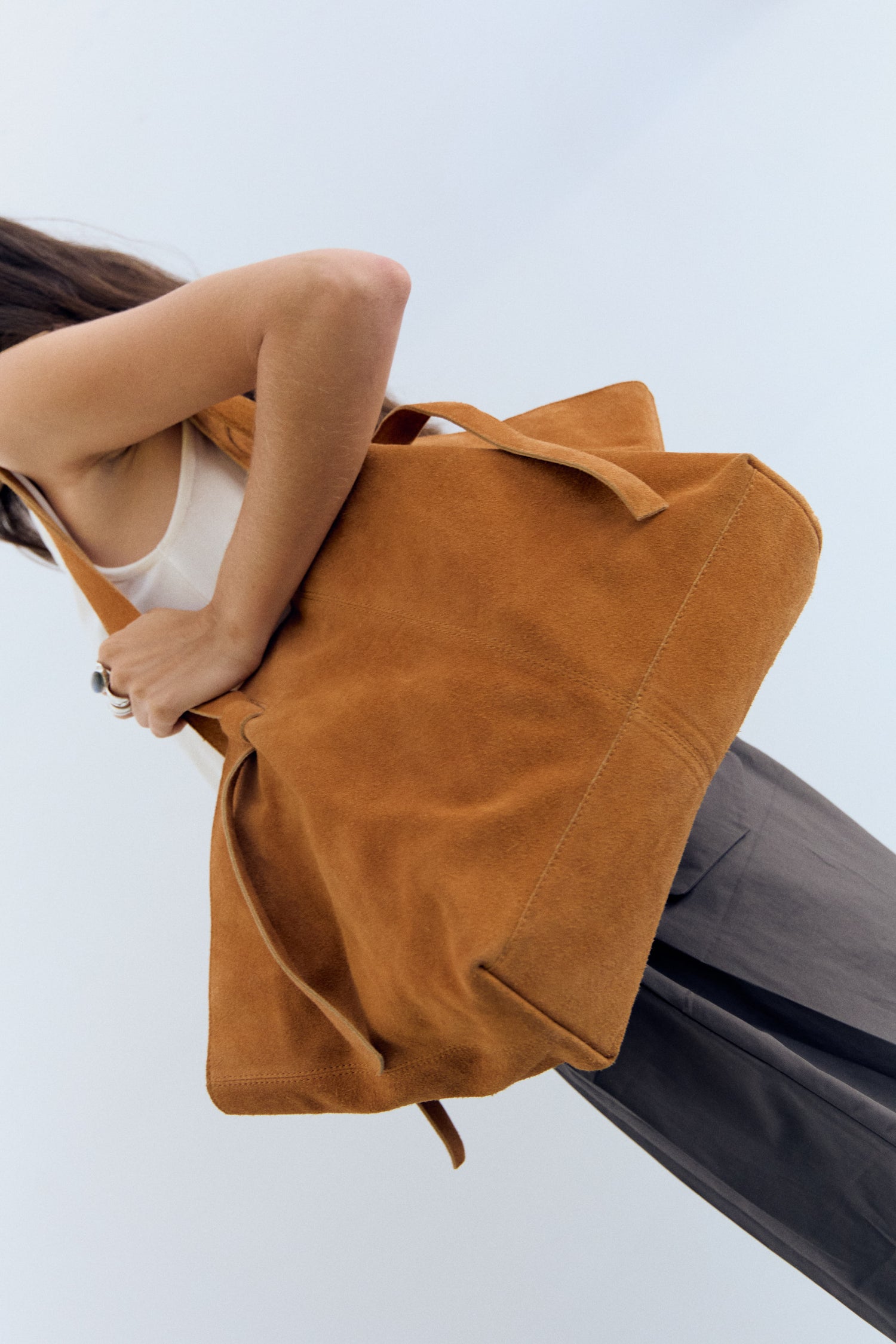 Bolso shopper naranja piel  Tavie