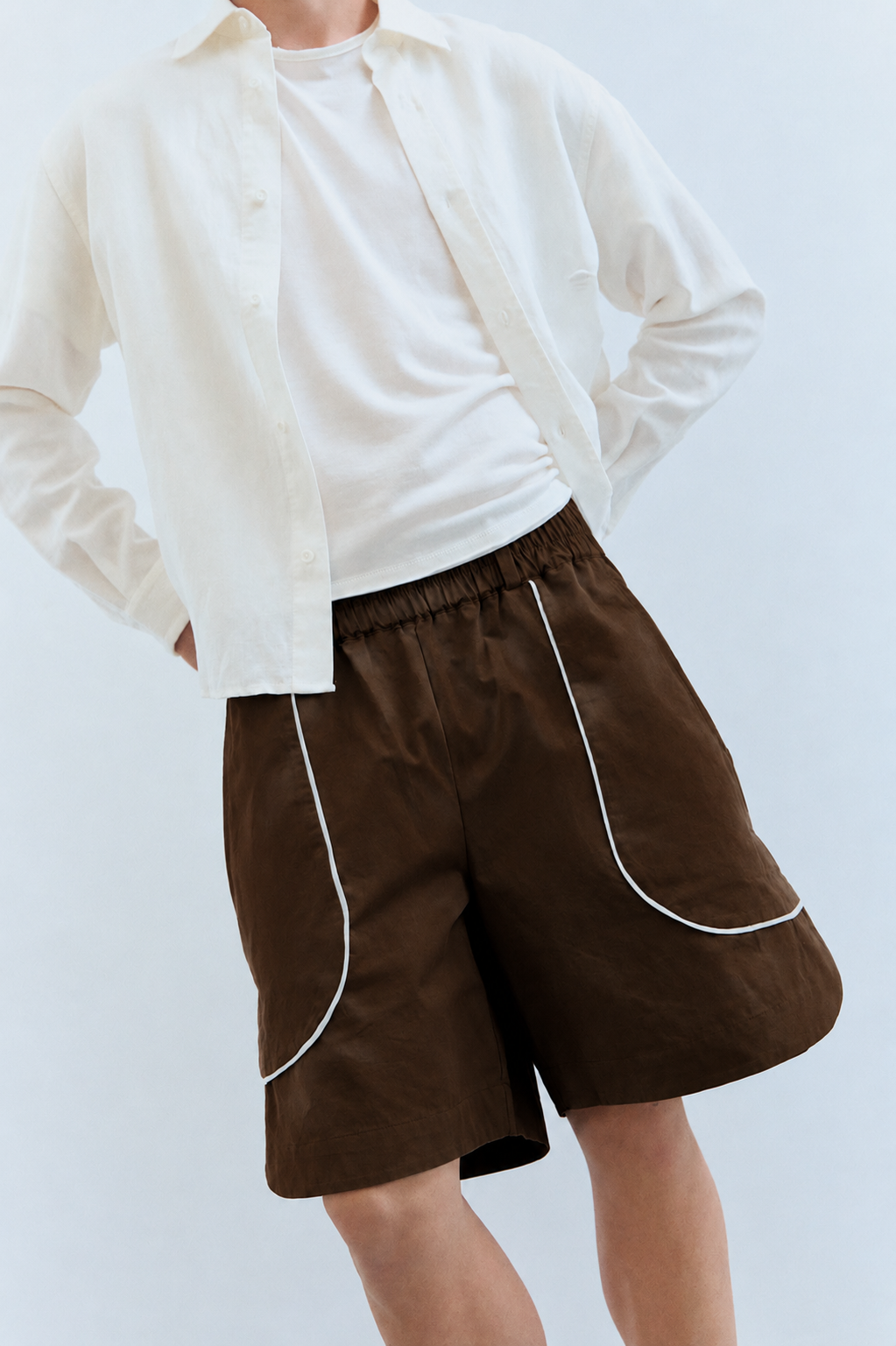 Shorts utility con cintura elástica y contraste bolsillos Boxe
