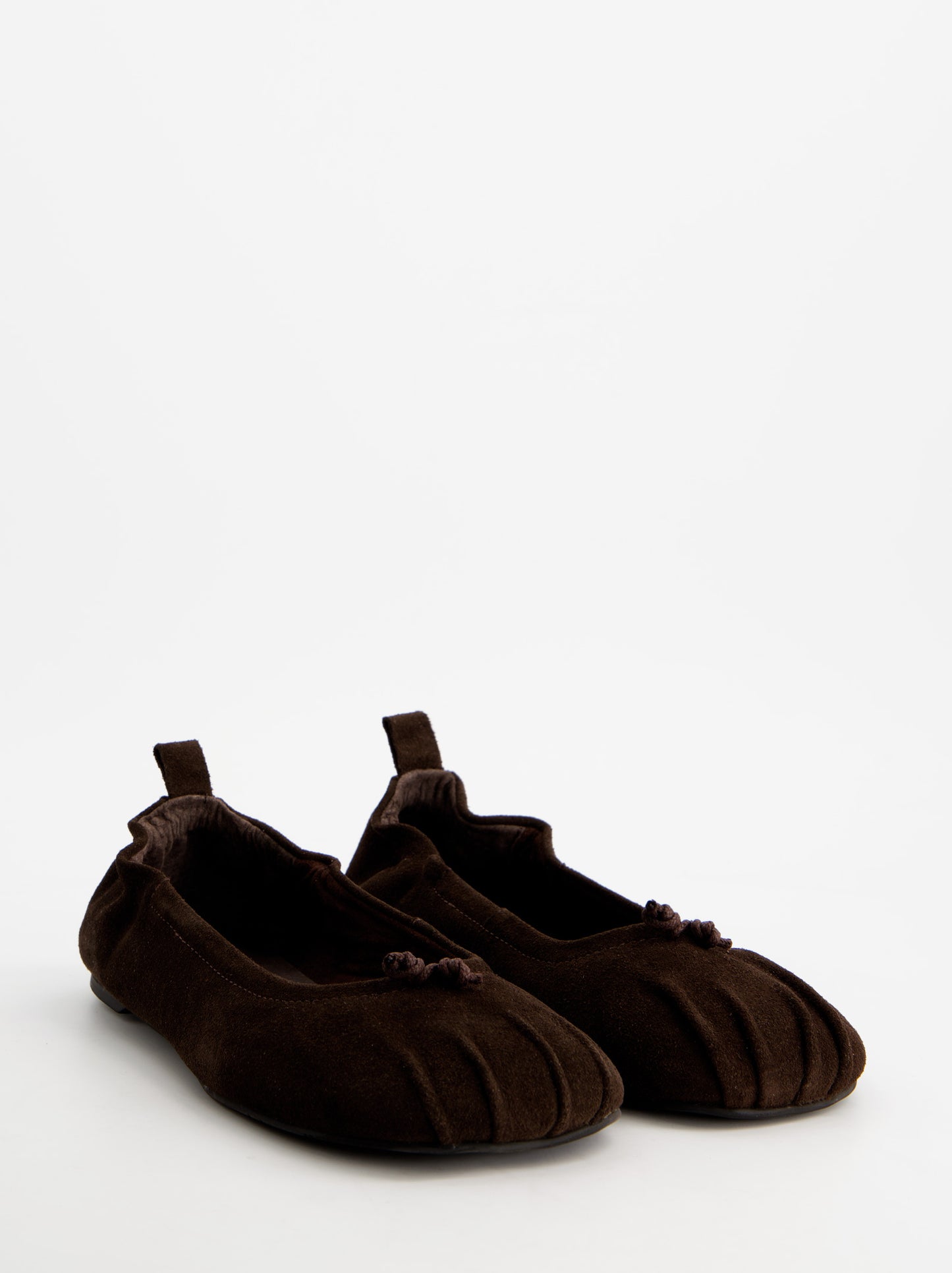 Ruched suede ballerinas - ULK Catty