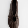 Adjustable ruched leather ballet flats - Kick