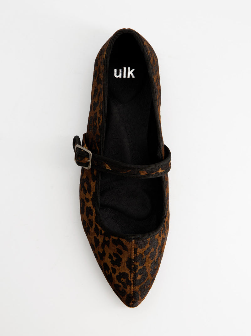 Bailarinas de piel animal print en punta - ULK Softy