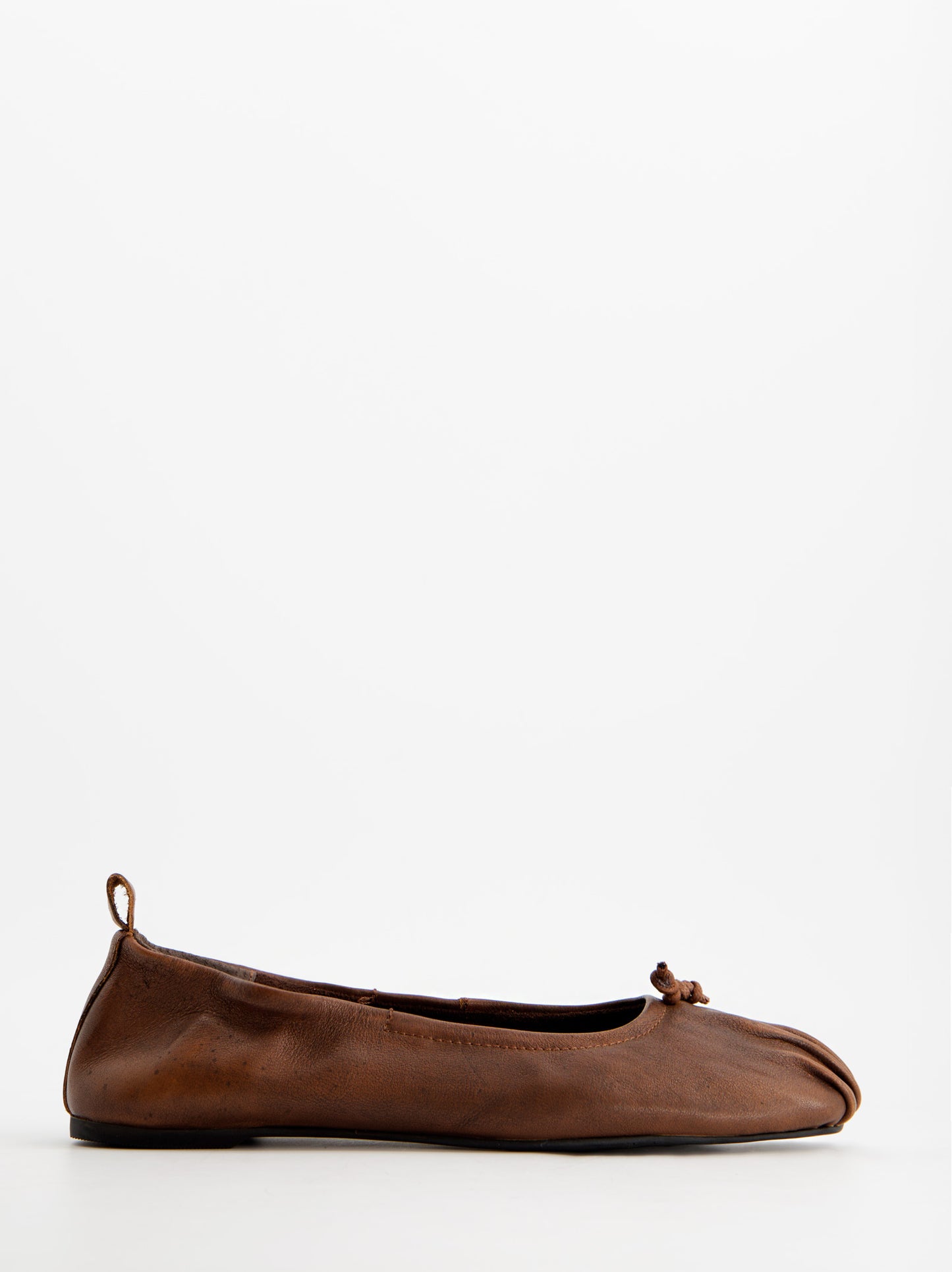 Ruched leather ballerinas - ULK Catty
