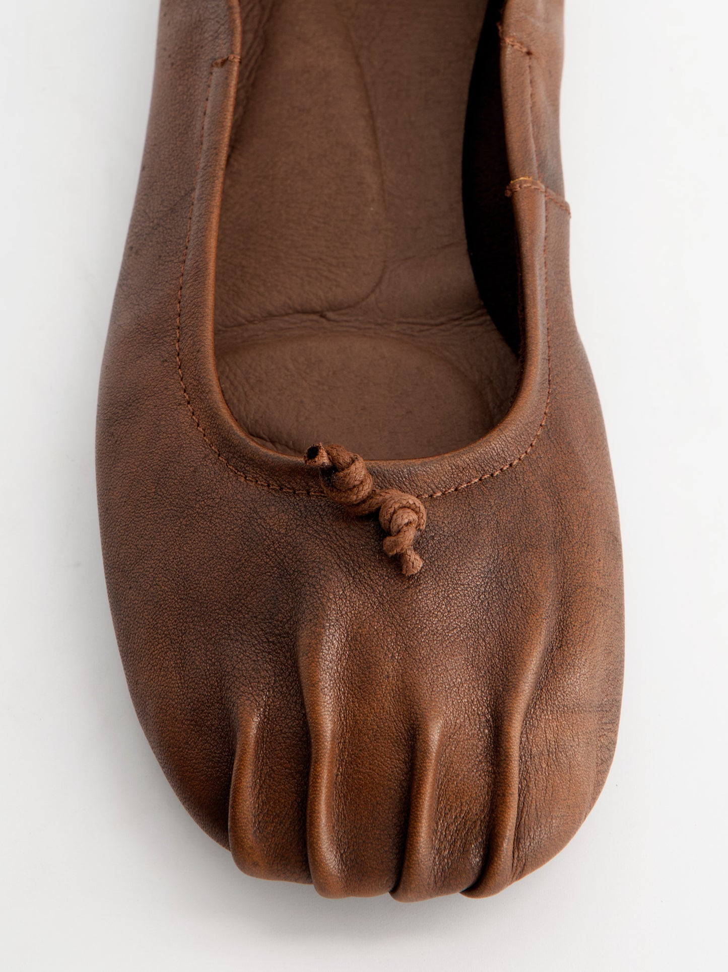 Ruched leather ballerinas - ULK Catty