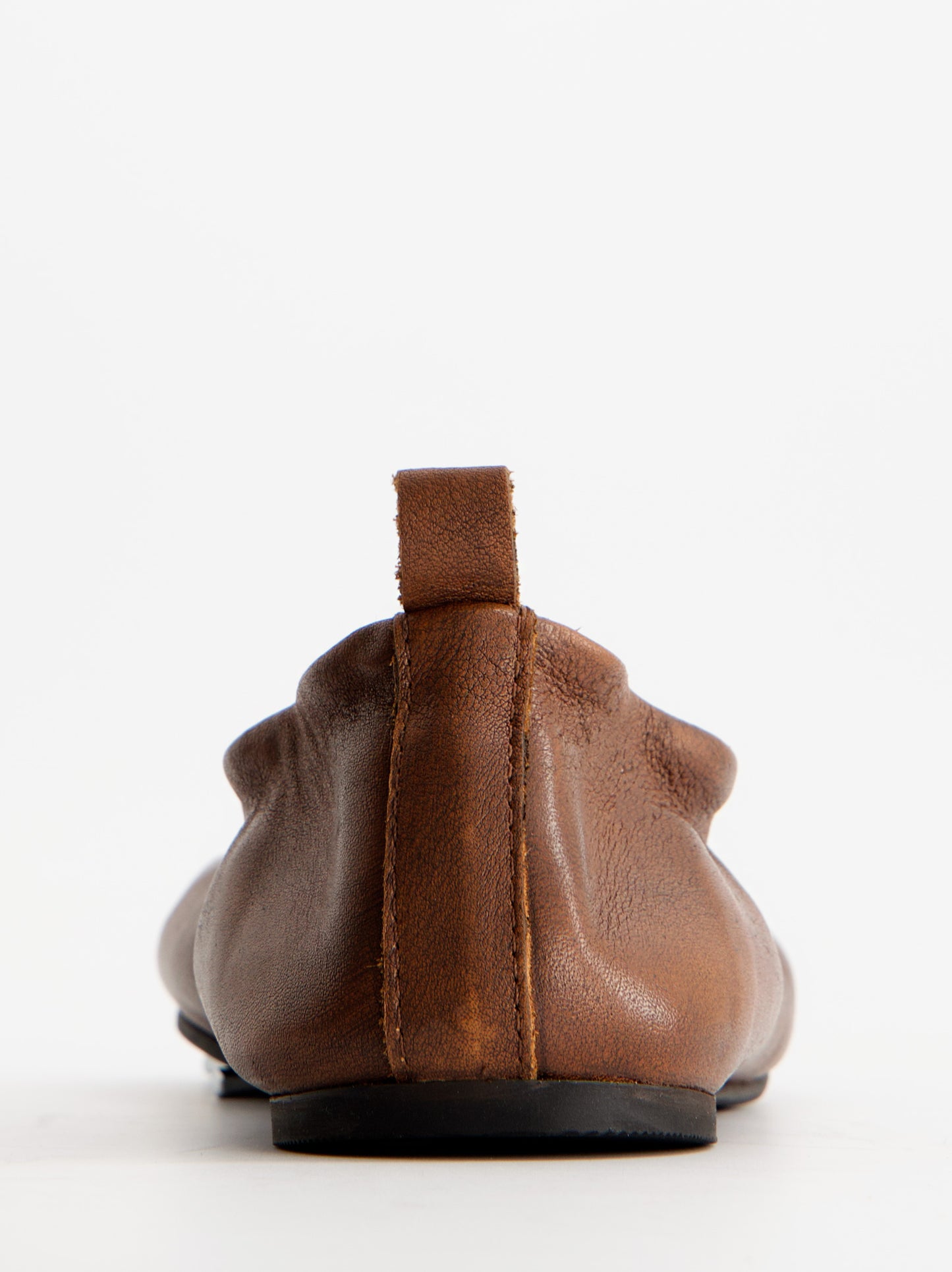 Ruched leather ballerinas - ULK Catty