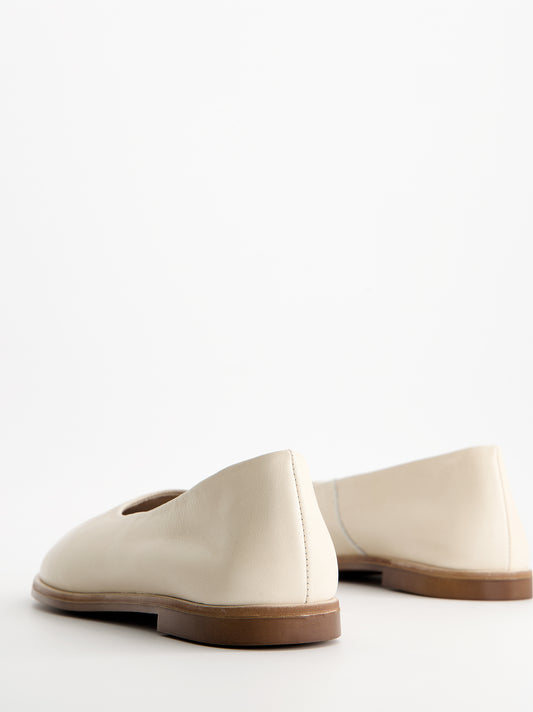 Bailarinas minimal piel crema - Dharma