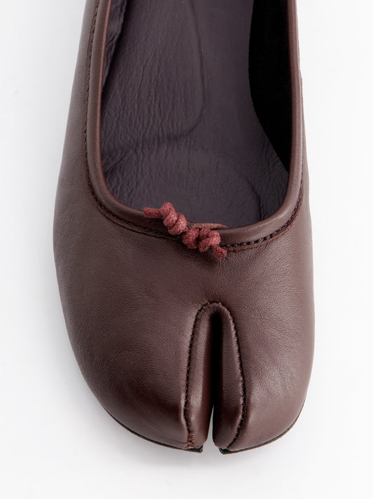 Burgundy low-heeled tabi ballet flats - Kala