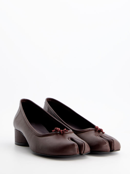 Burgundy low-heeled tabi ballet flats - Kala