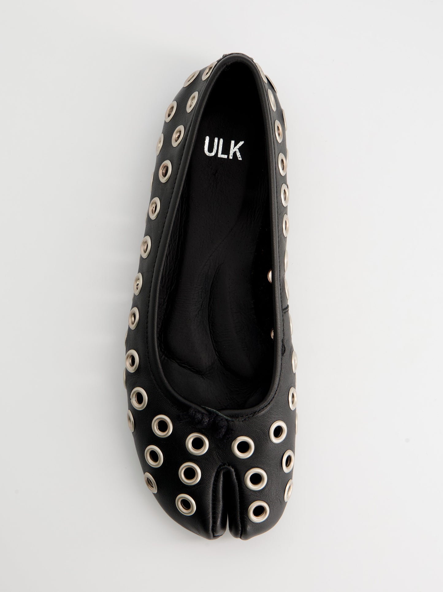 Leather tabi ballet flats with metal eyelets - Kailet
