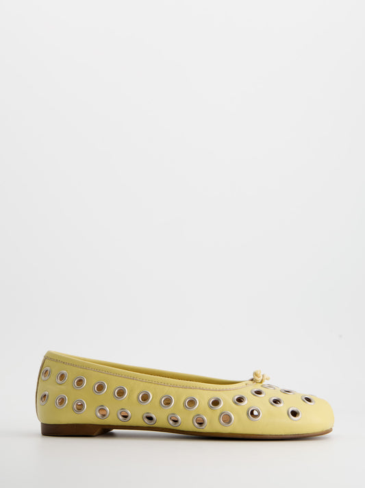 Leather tabi ballet flats with metal eyelets - Kailet