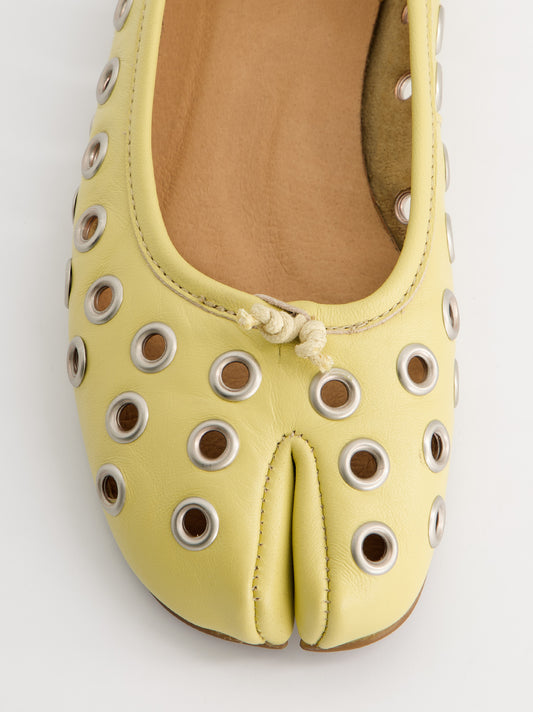 Leather tabi ballet flats with metal eyelets - Kailet