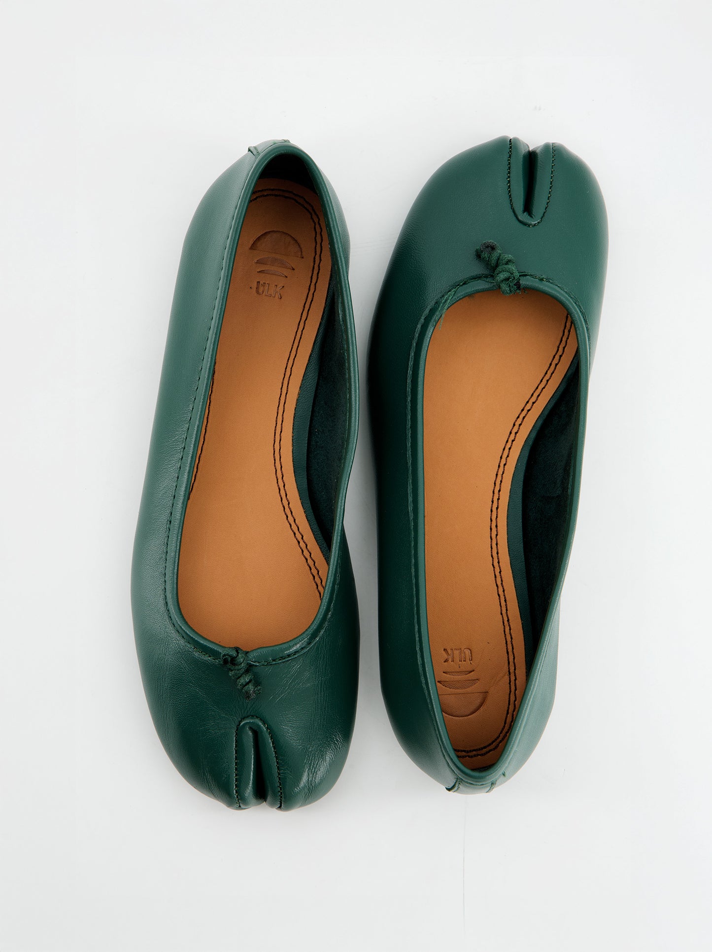 Bailarinas tabi en piel verde - Karva
