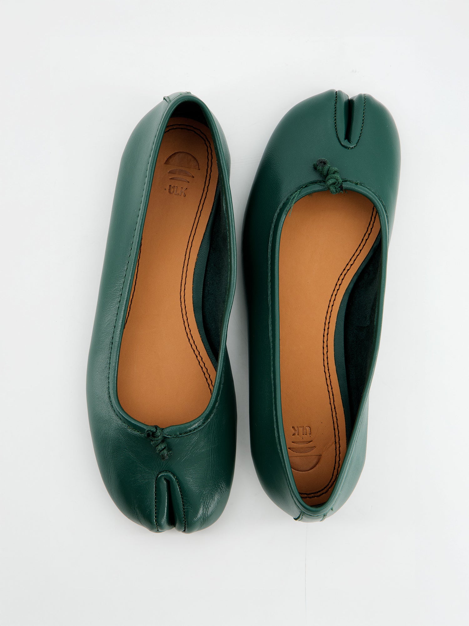 Bailarinas tabi en piel verdes - Karva