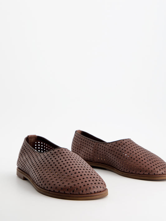 Bailarinas tipo mocasín en piel troquelada - Lualaba