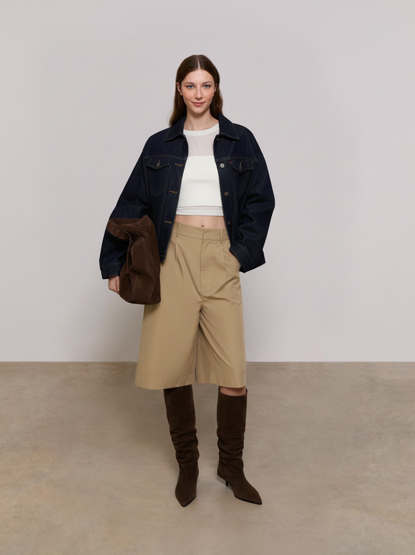 Long Bermuda shorts with clips - ULK Zinnia