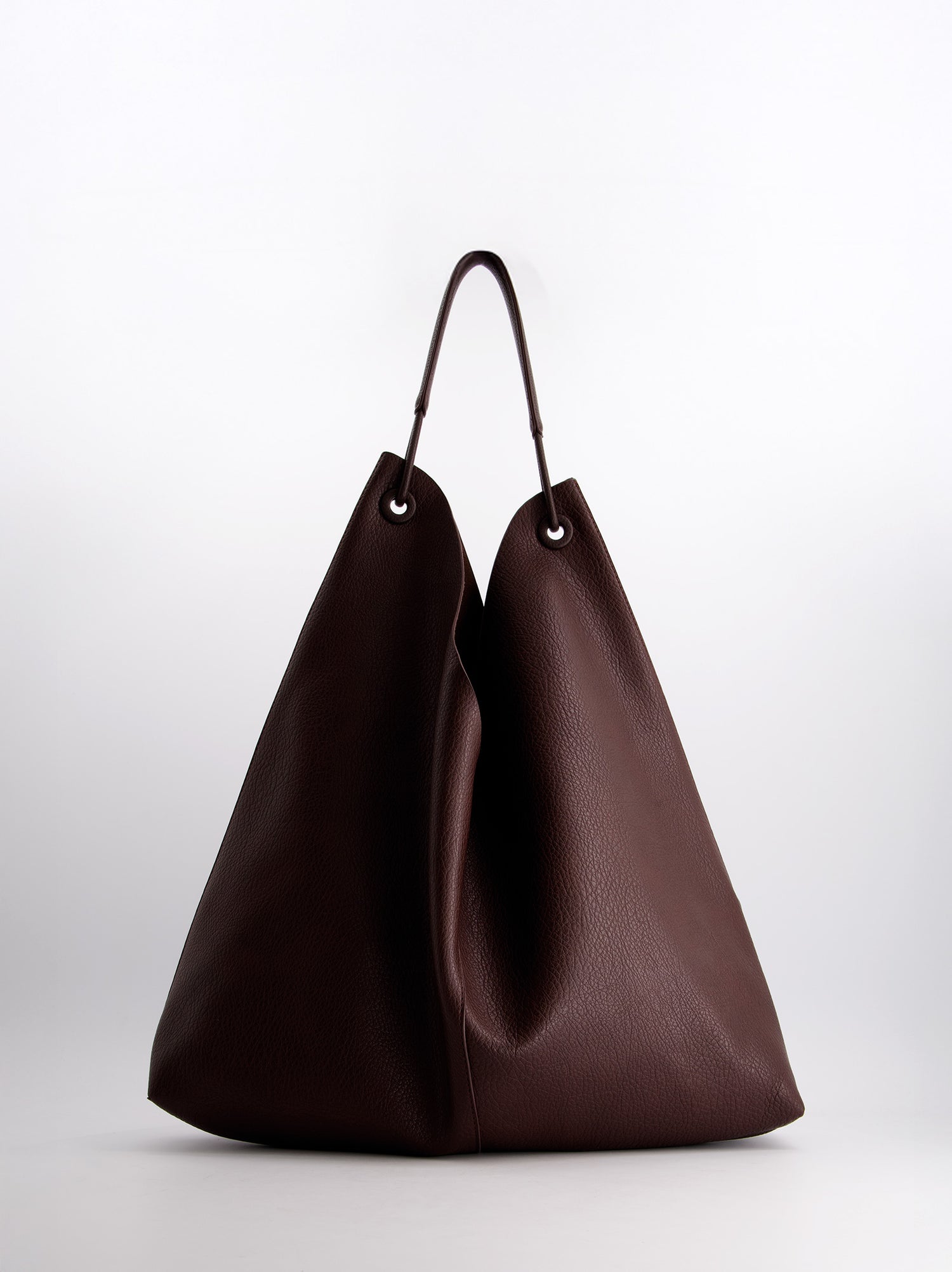 Bolso De Piel Marrón De Diseño Minimalista -Tiza