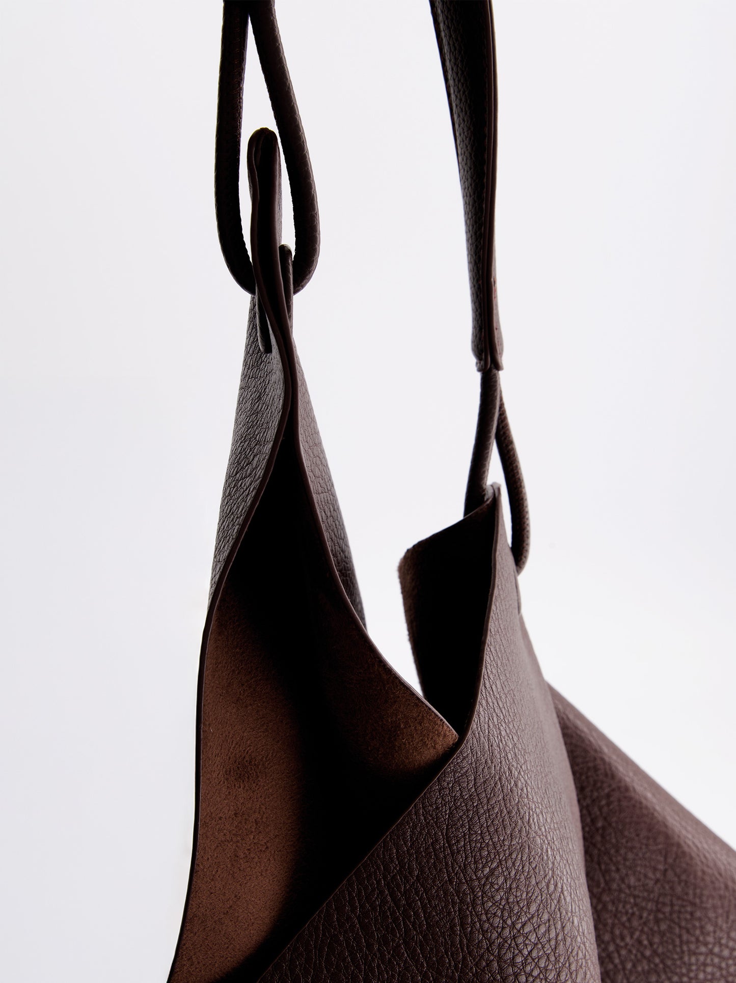Bolso De Piel Marrón De Diseño Minimalista -Tiza
